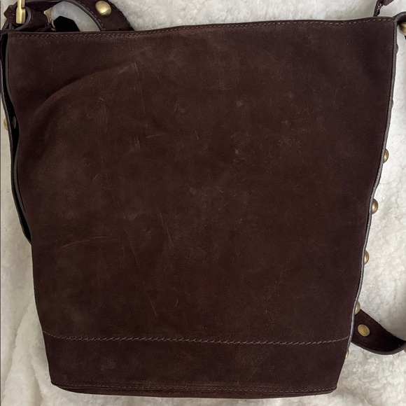 Elegant Suede Dark Chocolate Shoulder Bag - Picture 3 of 7